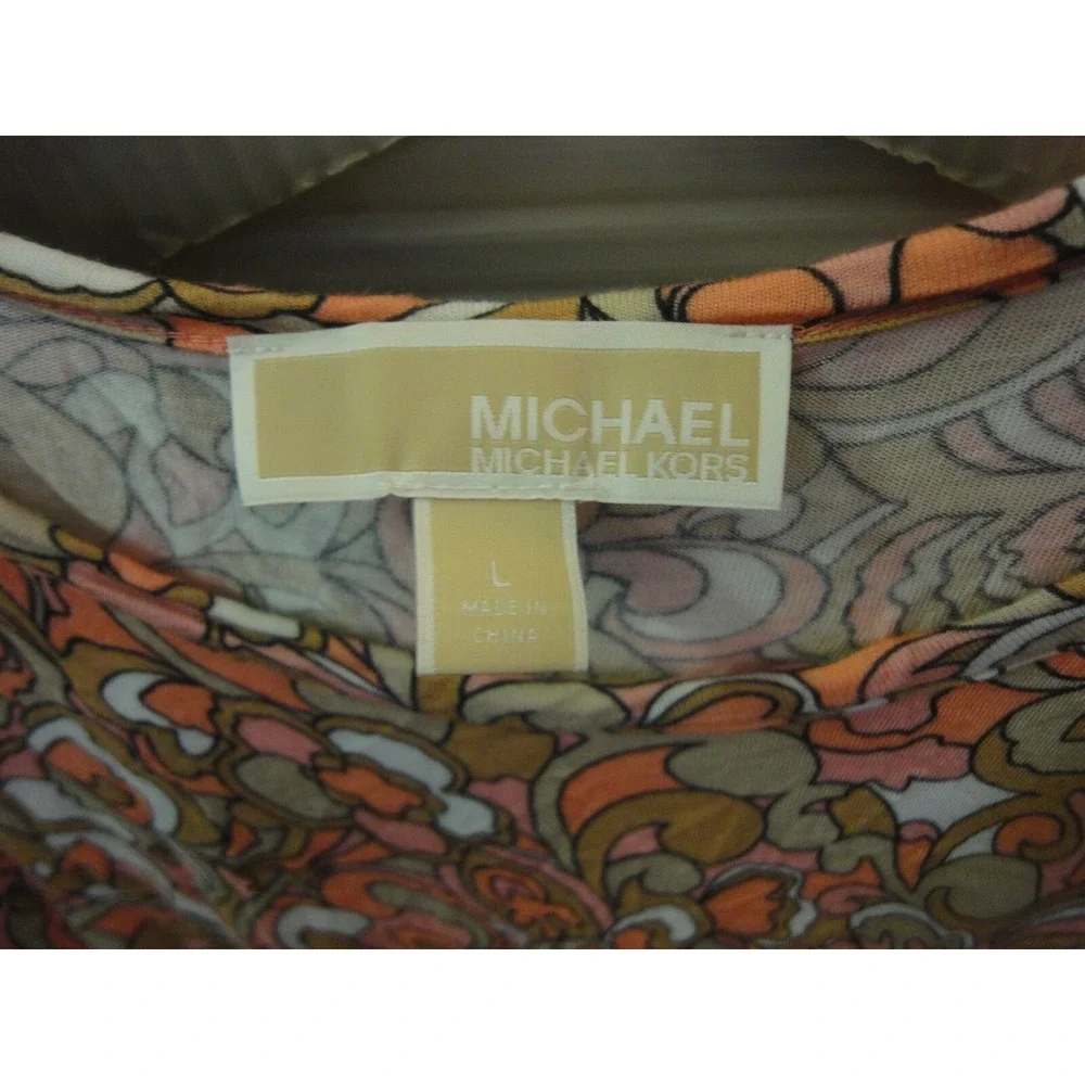 Michael Kors womens L multicolor shirt Top high low‎ design